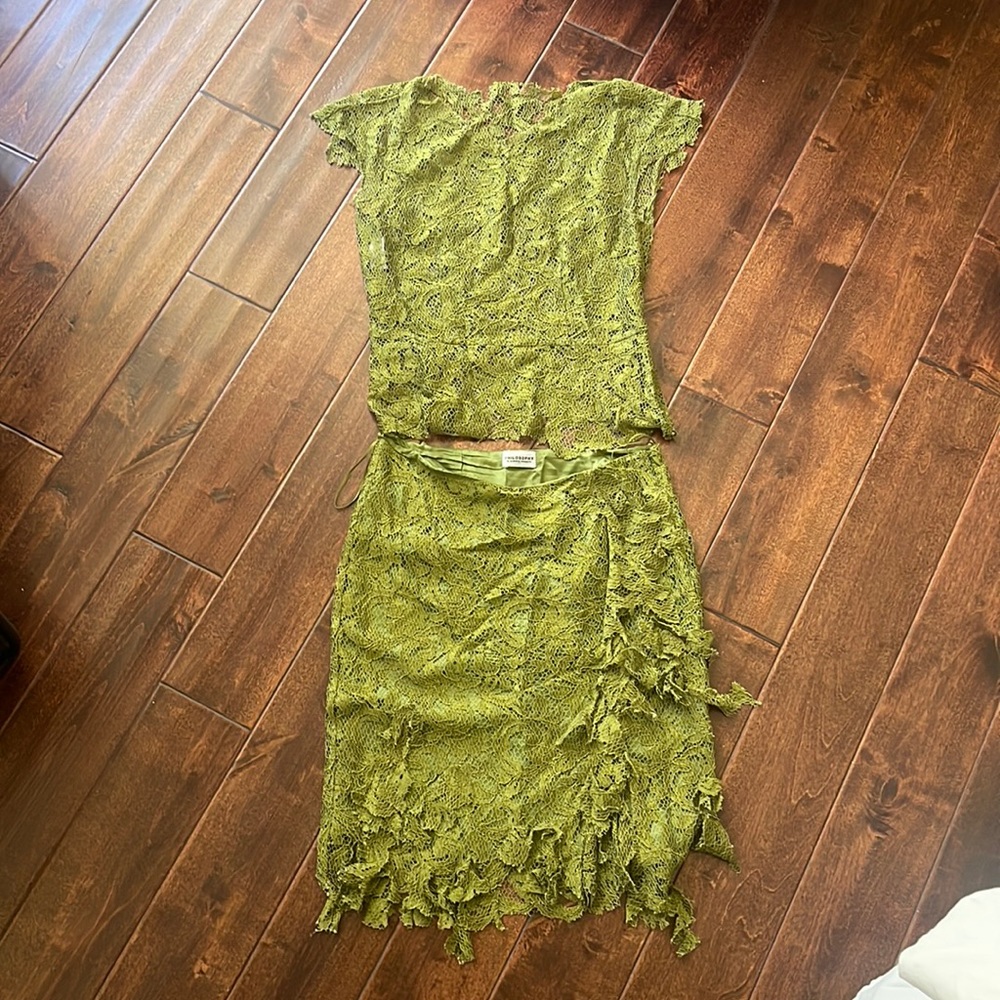 Philosophy by Alberta Ferretti lace green set
